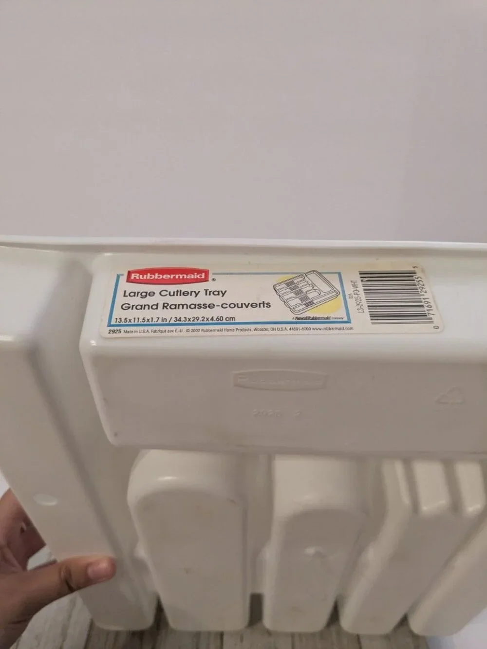 Rubbermaid White Silverware Tray Flatware Utensil Hold Drawer Organizer 2925